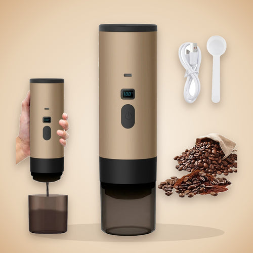 Machine à espresso portable 3-en-1 avec câble USB-C et cuillère doseuse