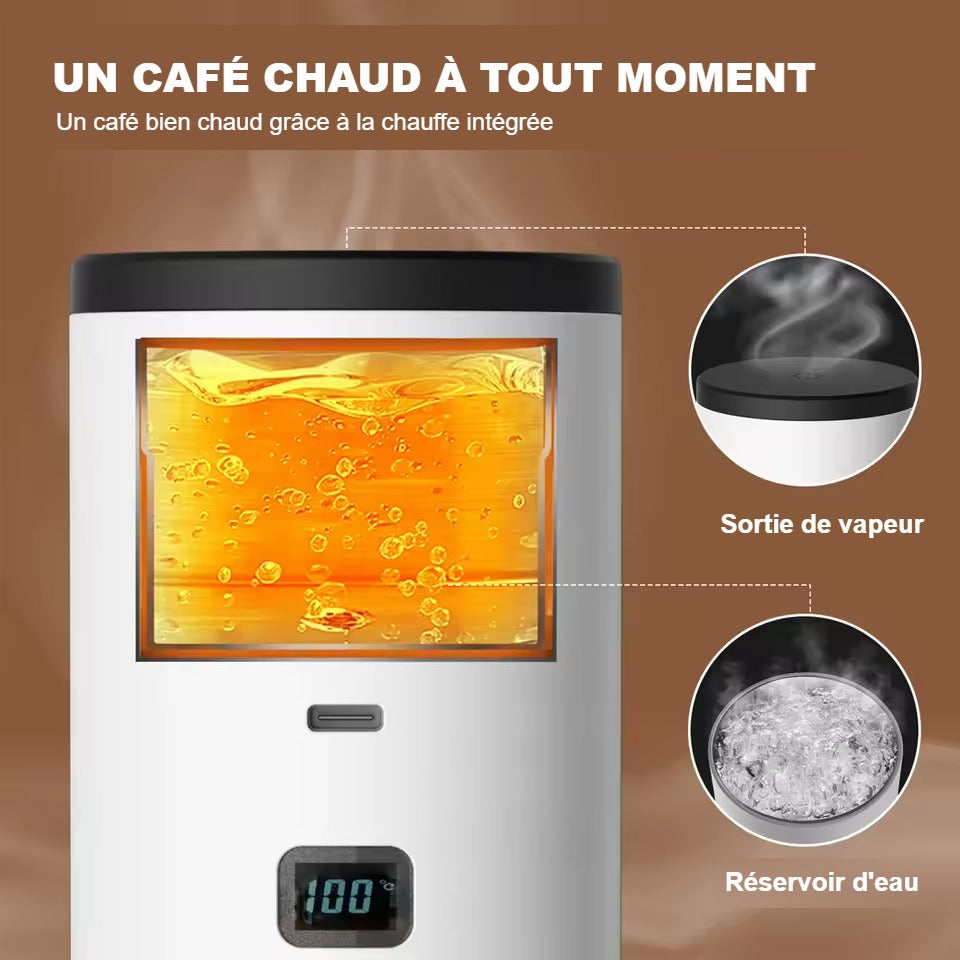 Chauffe de l'eau intégrée de la machine à espresso portable