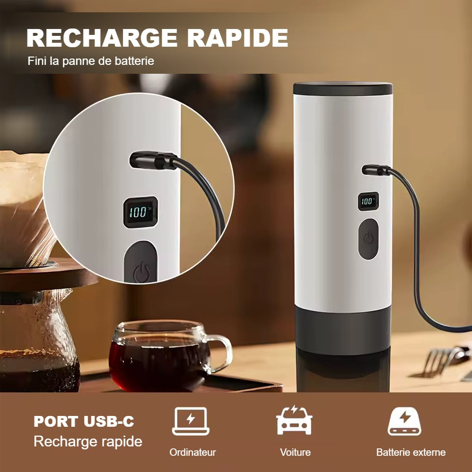 Recharge USB-C de la machine à espresso portable